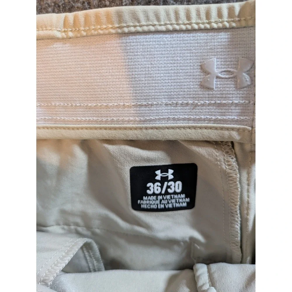 Under Armour Pants Mens 36X30 Tan Biege Golf Chino Stretch Performance Straight